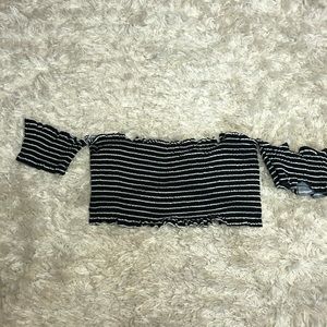 Smocked off the shoulder bikini top